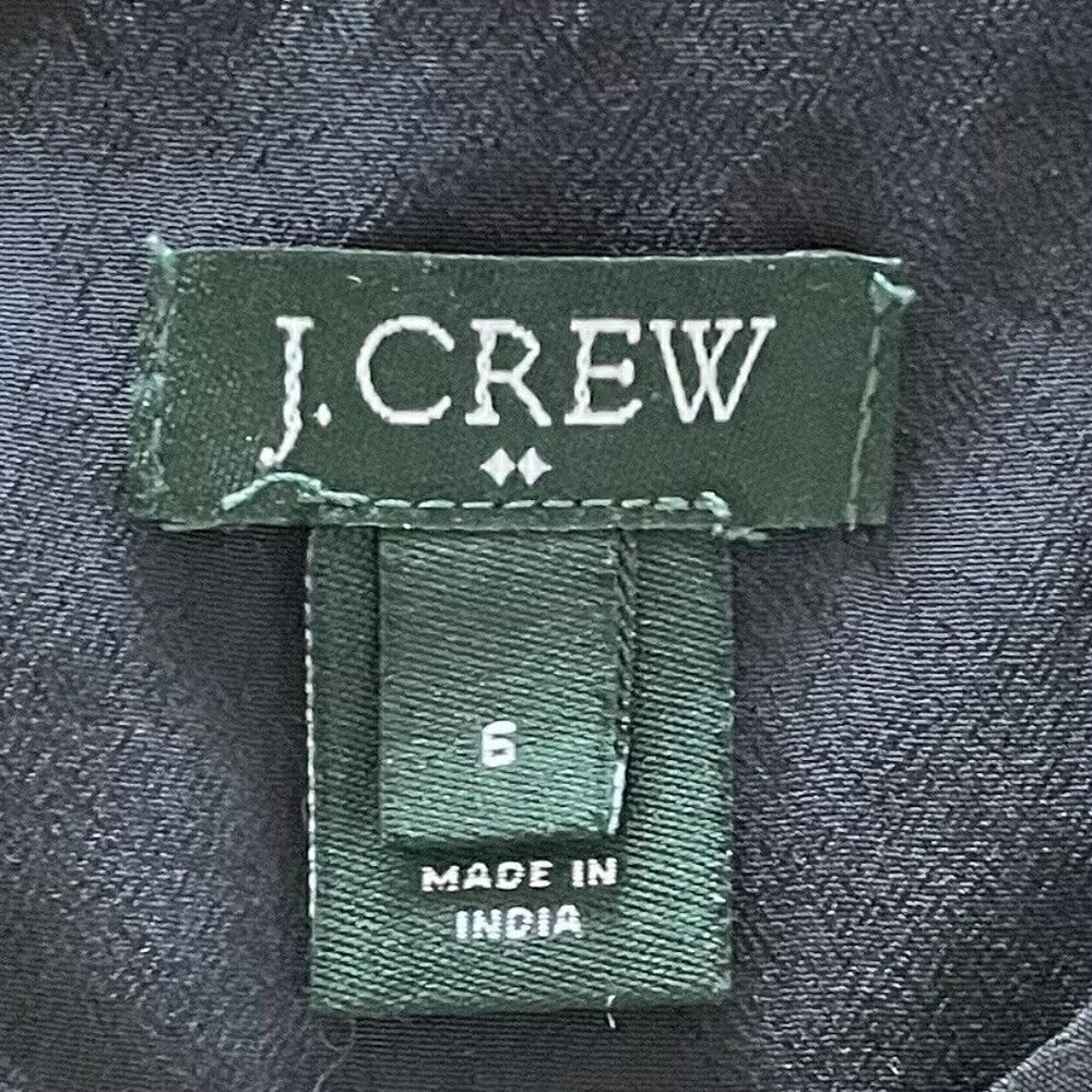 J. Crew Factory Women's Size 6 Black Scalloped Lace 3/4 Sleeve Blouse - Picture 5 of 8